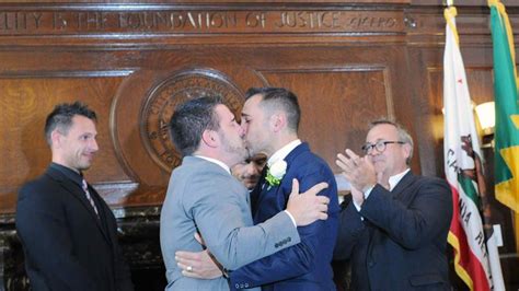 Gay Marriage California Couples Tie The Knot Us News Sky News