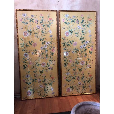 1970s Vintage Framed Gracie Wallpaper Panels A Pair Chairish