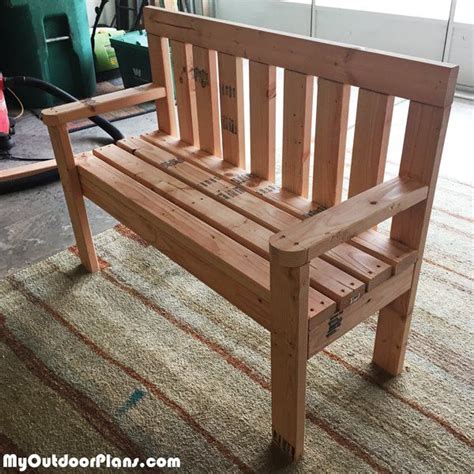 See more ideas about 2x4 bench, outdoor furniture plans, bench plans. DIY 2x4 Wood Garden Bench | MyOutdoorPlans | Free ...