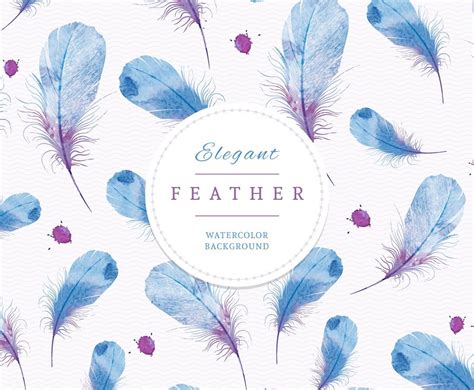 Watercolor Feathers Background Vector Art And Graphics