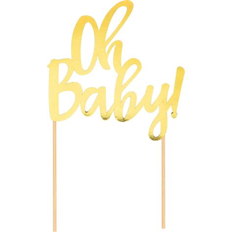 Oh Baby Foil Cake Topper Gold Party City