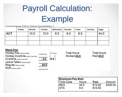 7 Sample Payroll Timesheet Calculator Templates To Download Sample