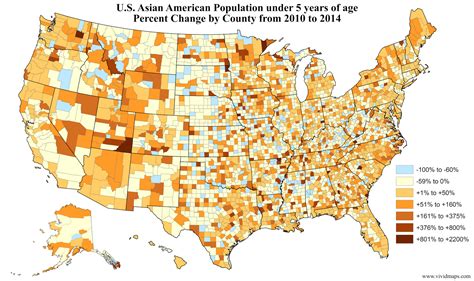 Us Asian American Population Under 5 Years Of Age Percent Change By