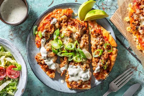 Taco salad dippers — this fun twist on traditional tacos is a hearty, filling meal that is loved by both kids and adults. Turkey Taco Pizza Recipe | HelloFresh