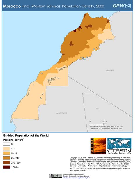 Morocco Population Density 2000 Sedacmaps Flickr
