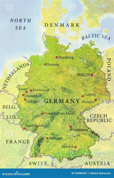 Posterkarten Geographie Deutschland Physisch