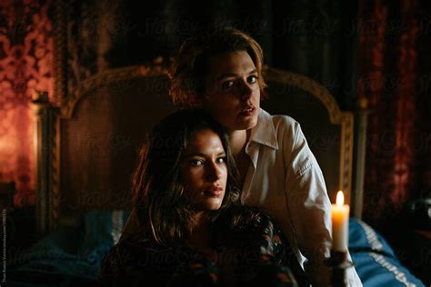 Portrait Of A Beautiful Young Couple In A Baroque Room By Stocksy Contributor Thais Ramos