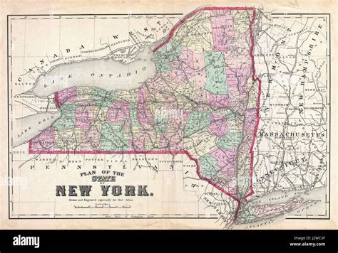 1873 Beers Map Of New York State Geographicus Newyork Beers 1873