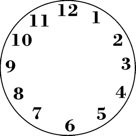 Clock Numbers Template Clipart Best