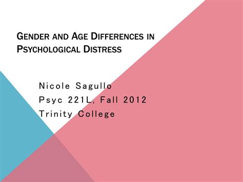 Ppt Gender And Age Differences In Psychological Distress Powerpoint
