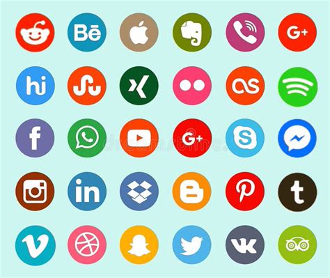 Popular Social Media And Network Logos Editorial Photo Illustration