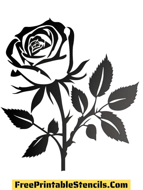 22 Free Printable Rose Stencils And Silhouettes