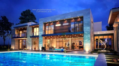 Rear Pool Elevation 2 Modern Luxury Home Luxury Homes Modern Luxury