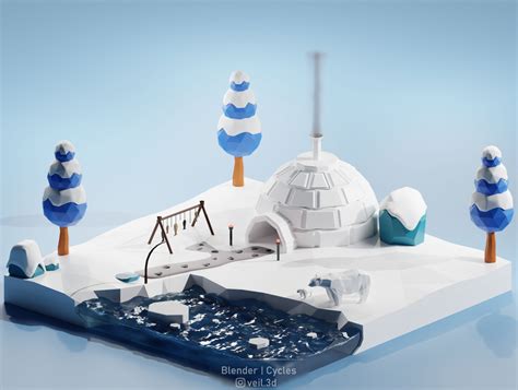 Igloo Isometric 3d Render By Veil Isometric On Dribbble