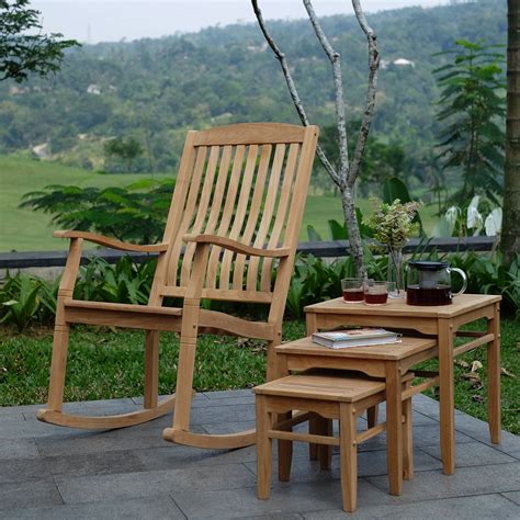 Richmond Solid Teak Wood Outdoor Rocking Chair Cambridge Casual