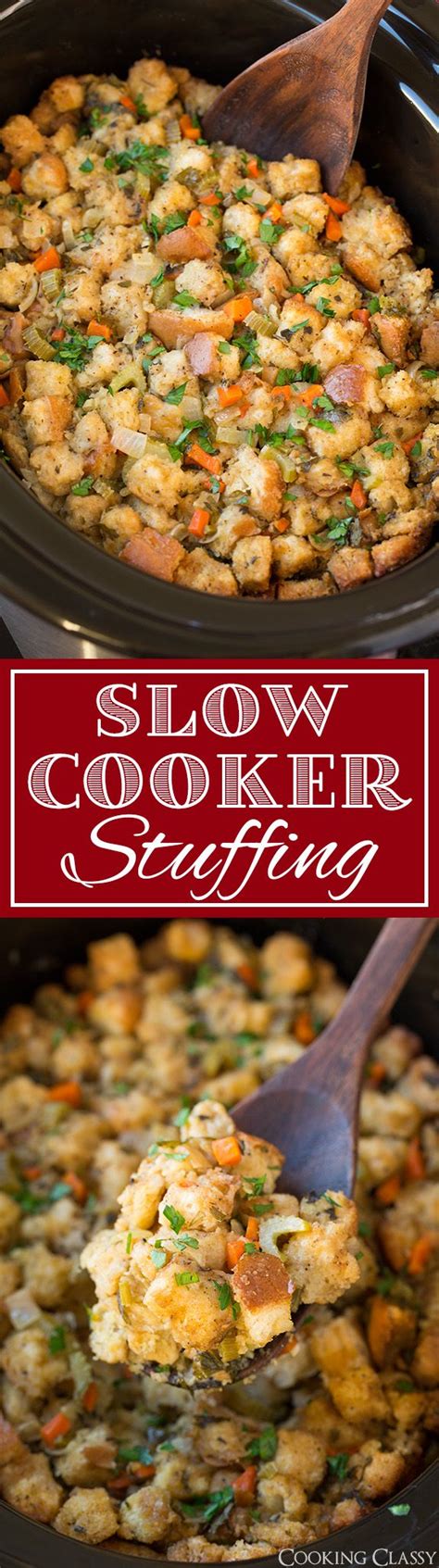 Throw your chicken in the bottom of the slow cooker, top it off with your stuffing. Slow Cooker Stuffing | Recipe | Stove, Gravy and Stuffing ...