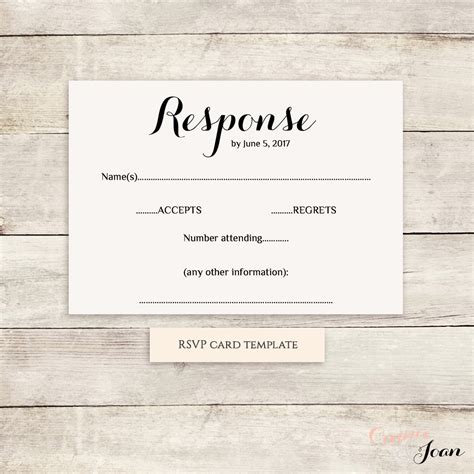 Unique rsvp cards by independent artists. Printable Wedding RSVP Template RSVP card Byron Any
