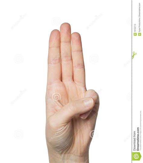 Close Up Of Hand Showing Three Fingers Stock Image Image Of Closeup