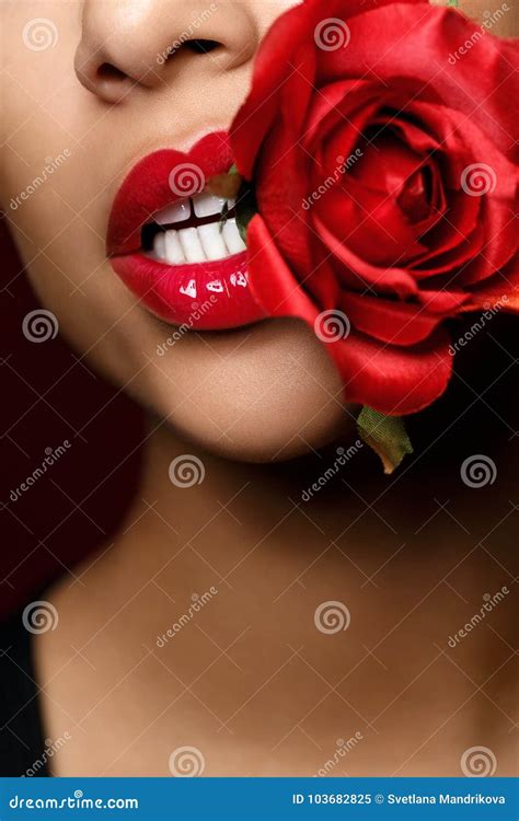 Beautiful Woman Lips Closeup Stock Image Image Of Desire Glamour