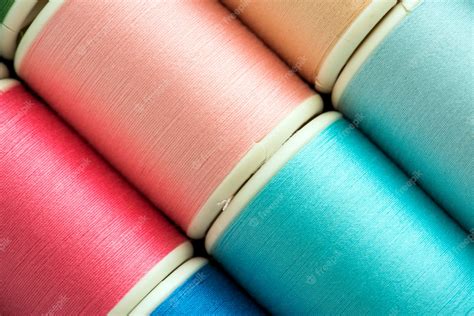 Free Photo Colorful Sewing Threads Background Closeup