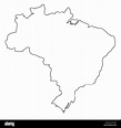 Outline, map of Brazil Stock Photo - Alamy