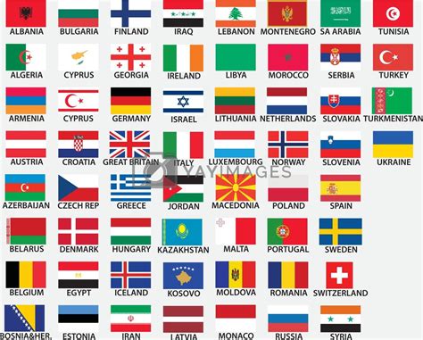 National Flags Of All European Countries Royalty Free Stock Image