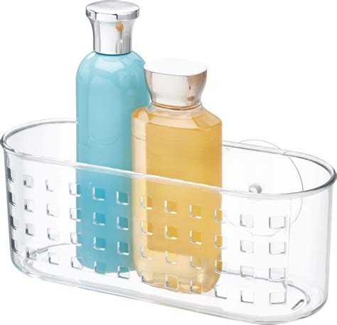 Idesign Plastic Suction Bathroom Shower Caddy Basket For Shampoo Conditioner Soap Creams