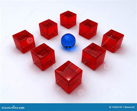 Glass Cubes And Sphere Stock Illustration Illustration Of Competitor