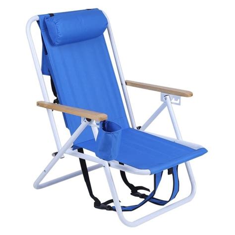 Folding Backpack Beach Chair With Cup Holder Portable 600d Polyester