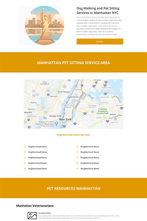 Service Area Page Layouts Webpage Layouts Barketing Solutions