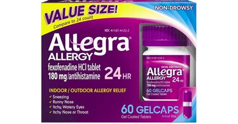 Allegra Allergy 180mg 60 Capsule 6 Stores • Prices