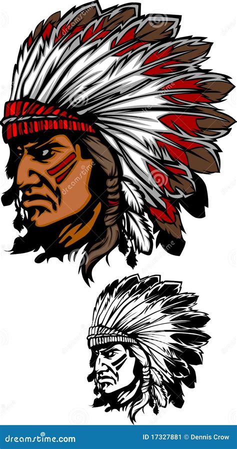 Indian Head Mascot Clipart Designs