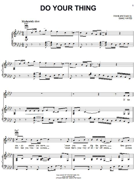 Do Your Thing Sheet Music Isaac Hayes Piano Vocal And Guitar Chords