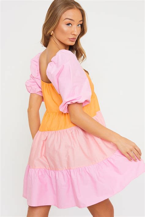 Lisa Jordan Pink Colour Block Smock Dress In The Style Australia