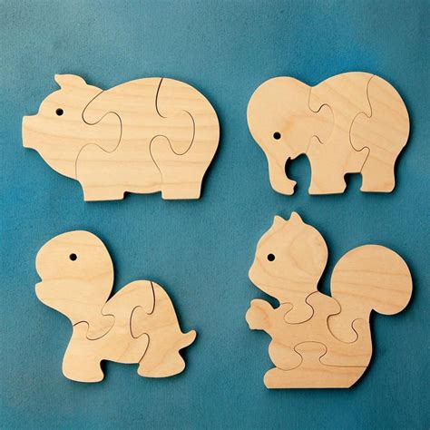 Wood Puzzle Party Favors Fun Animals Package Of 12 Wooden Jigsaw