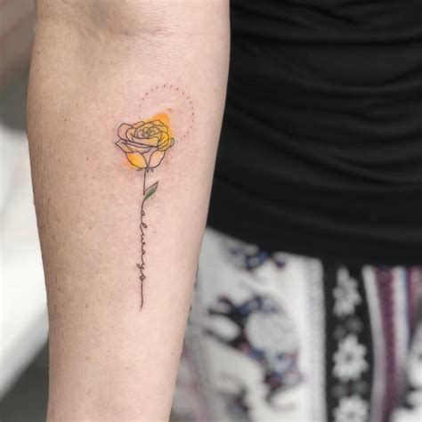 37 yellow rose tattoos ranked in order of popularity and relevancy. Delicate little yellow rose 🌹 #yinked #finelinetattoos # ...