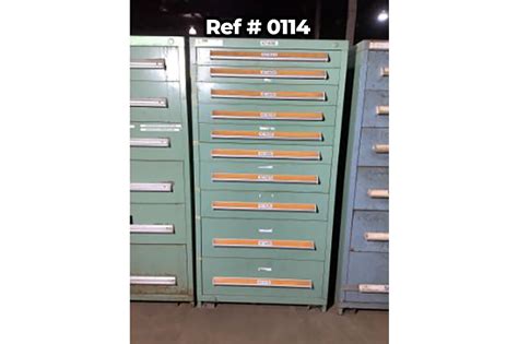 The color maybe different from picture due to different batch. Used 10-Drawer Vidmar Cabinets | American Surplus