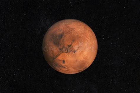 Mars Planet On A Starry Sky In Space Travel To New Land Mars With
