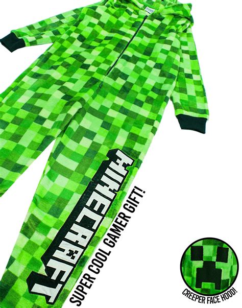 Minecraft Creeper Onesie Pre Chlapcov A Dievčatá Deti Zelená Soft Pixelated Sleepsuit S