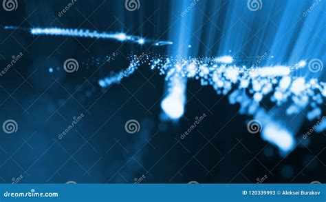 Abstract Blue Background As A Loopable Sequence With Glow Particles And
