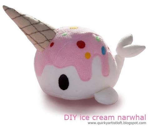 Pattern Ice Cream Narwhal Plushie By Thequirkyartistloft On Etsy