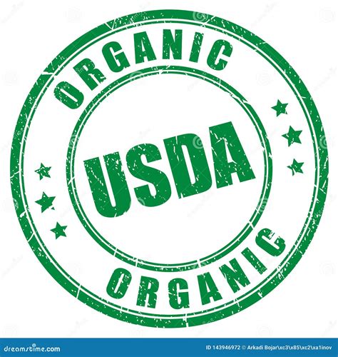 Usda Organic Green Sign For Organic Ecological Product Or Food