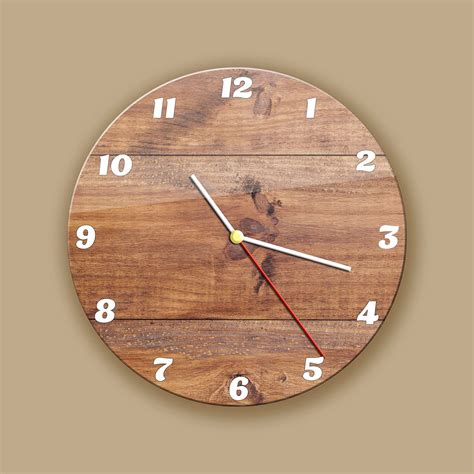 Walnut Clock Wood Texture Wall Clock Bedroom Wall Clock Decorative