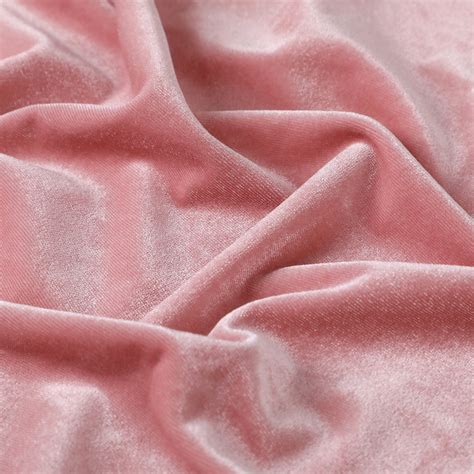 Dusty Pink Stretchy Velvet Fabric By The Yard Stretch Fabrics Etsy