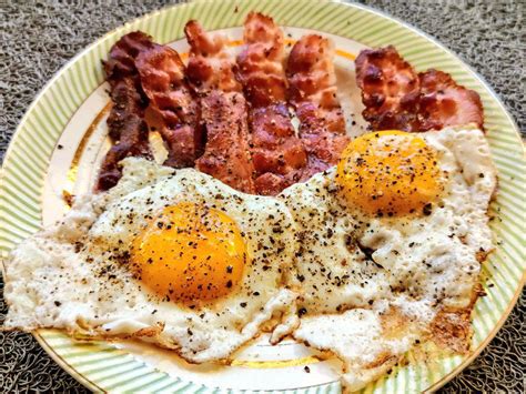 Fried Eggs Sunny Side Up And Bacon Rbreakfastfood