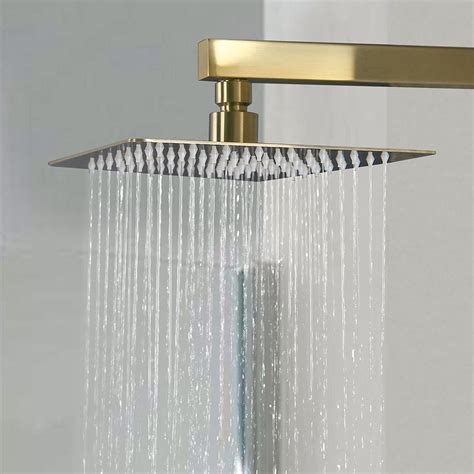 Modern Luxury 8 Square Rain Shower Head Wall Mounted Solid Brass Shower System With Hand Shower