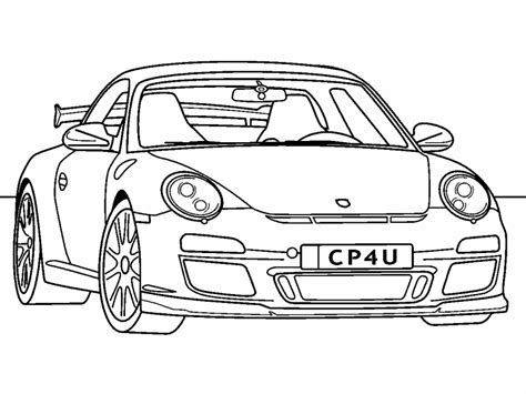 100% free cars coloring pages. Porsche 911 GT3 coloring page - Coloring Pages 4 U