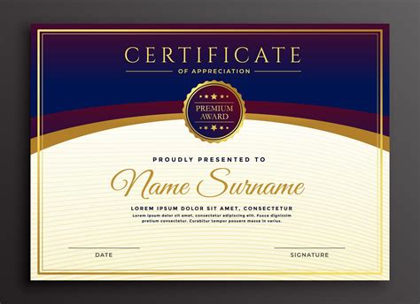 stylish certificate design professional template   vector