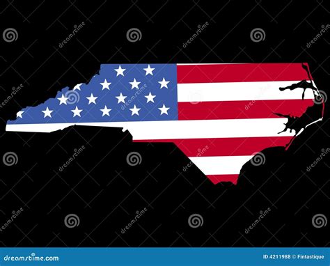 North Carolina With Flag Stock Vector Illustration Of State 4211988