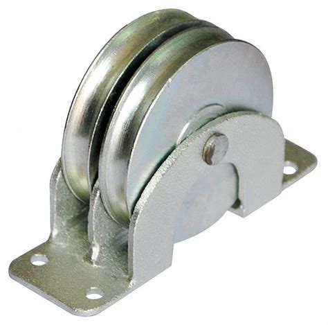 Grainger Approved Double Pulley Block Flat Mount Designed For Wire